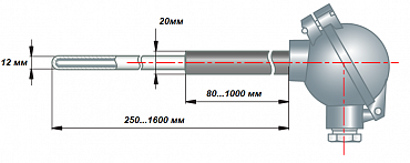 ДТПS145 высокотемпературная термопара (до 1300 градусов) с защитным чехлом из корунда (CER795)